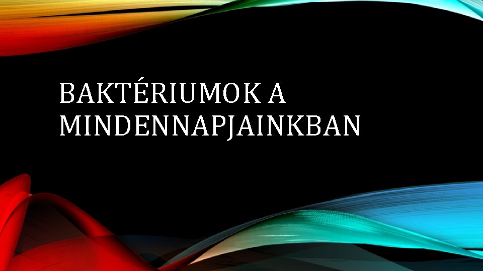 BAKTÉRIUMOK A MINDENNAPJAINKBAN 