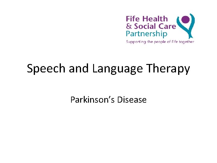 Speech and Language Therapy Parkinson’s Disease 