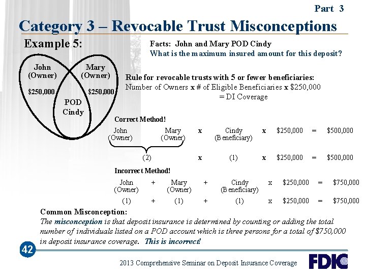 Part 3 Category 3 – Revocable Trust Misconceptions Example 5: John (Owner) Facts: John