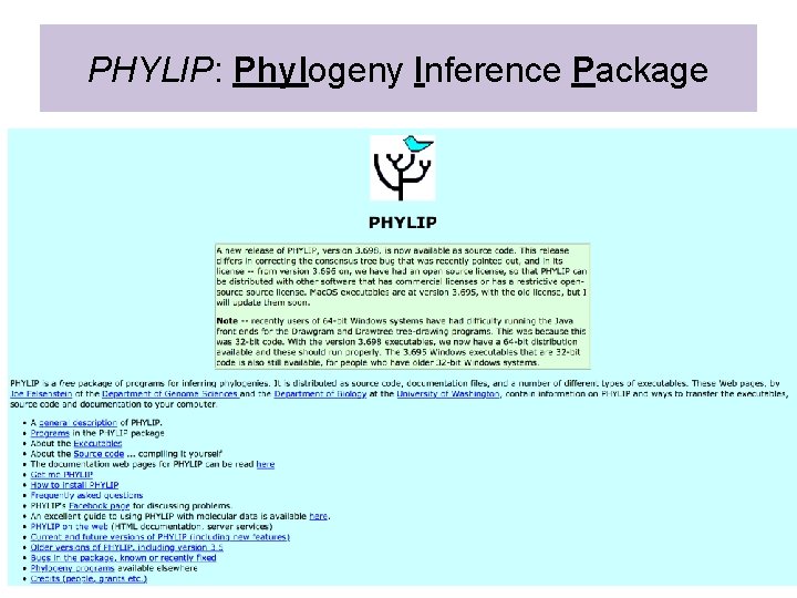 PHYLIP: Phylogeny Inference Package 