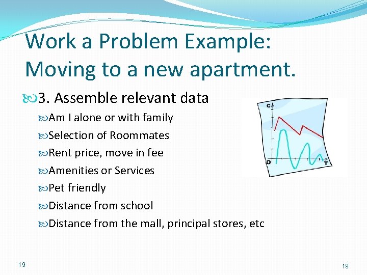 Work a Problem Example: Moving to a new apartment. 3. Assemble relevant data Am Work a Problem Example: Moving to a new apartment. 3. Assemble relevant data Am