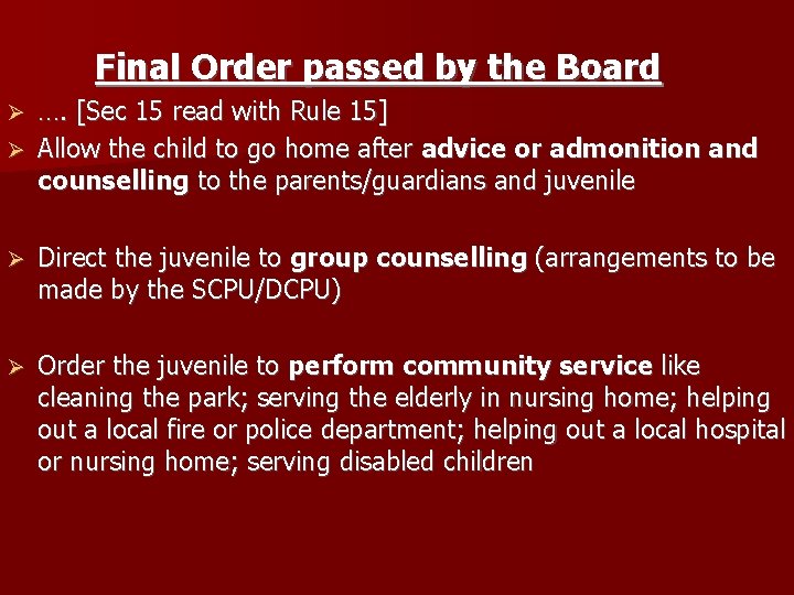 Final Order passed by the Board …. [Sec 15 read with Rule 15] Allow