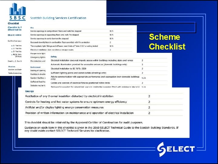 Value of Certification Scheme Checklist 