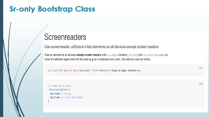 Sr-only Bootstrap Class 