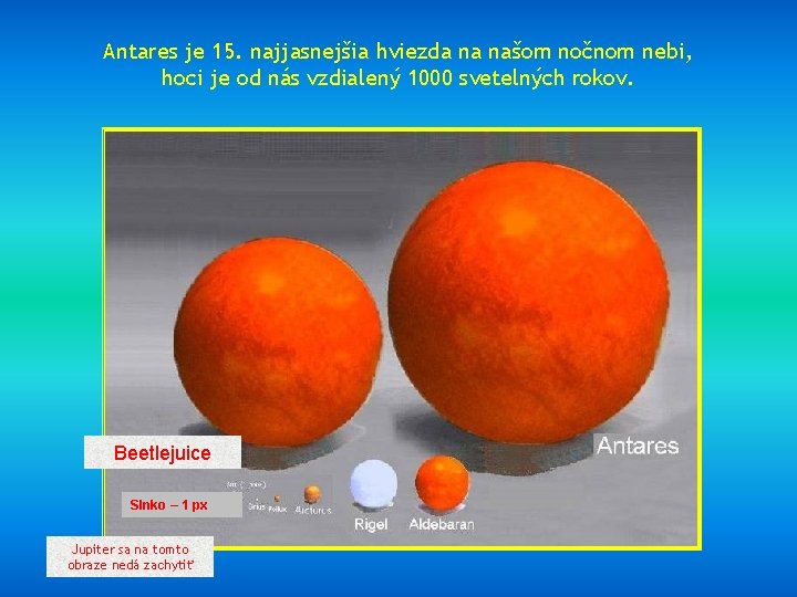 Antares je 15. najjasnejšia hviezda na našom nočnom nebi, hoci je od nás vzdialený