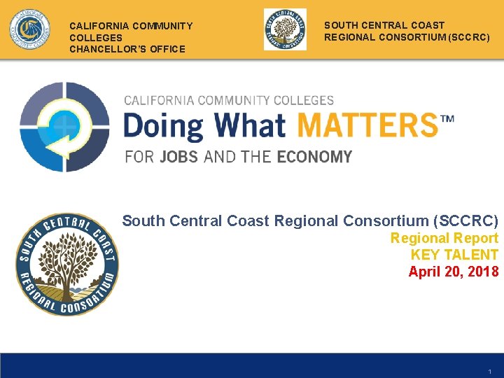 CALIFORNIA COMMUNITY COLLEGES CHANCELLOR’S OFFICE SOUTH CENTRAL COAST REGIONAL CONSORTIUM (SCCRC) South Central Coast