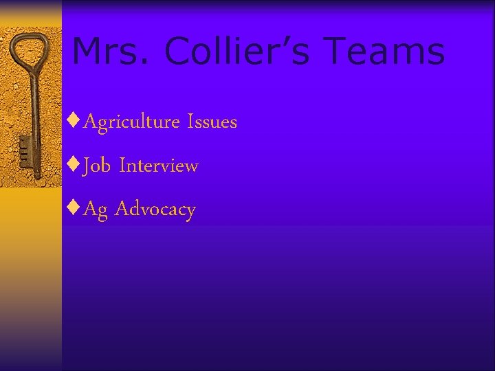 Mrs. Collier’s Teams ¨Agriculture Issues ¨Job Interview ¨Ag Advocacy Mrs. Collier’s Teams ¨Agriculture Issues ¨Job Interview ¨Ag Advocacy