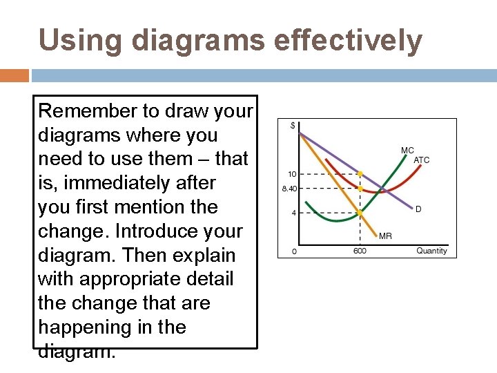 Using diagrams effectively Remember to draw your diagrams where you need to use them