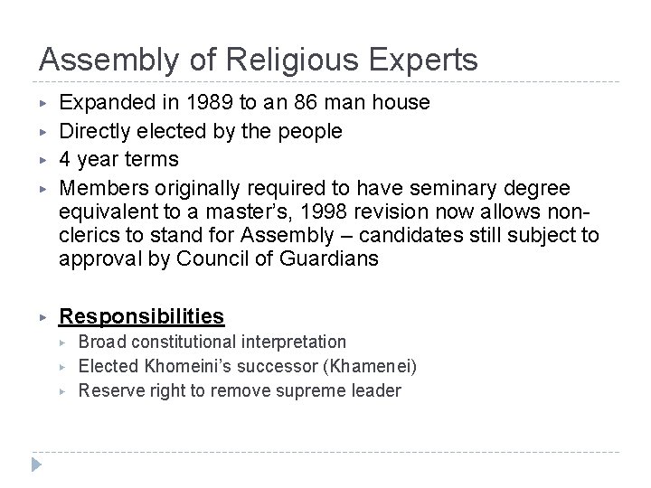 Assembly of Religious Experts ▶ ▶ ▶ Expanded in 1989 to an 86 man