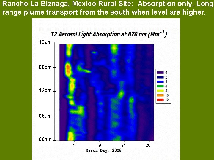 Rancho La Biznaga, Mexico Rural Site: Absorption only, Long range plume transport from the