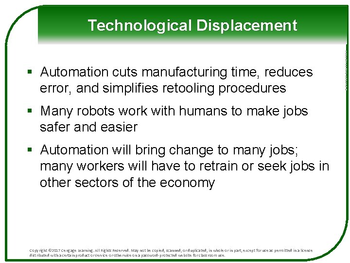 § Automation cuts manufacturing time, reduces error, and simplifies retooling procedures § Many robots § Automation cuts manufacturing time, reduces error, and simplifies retooling procedures § Many robots