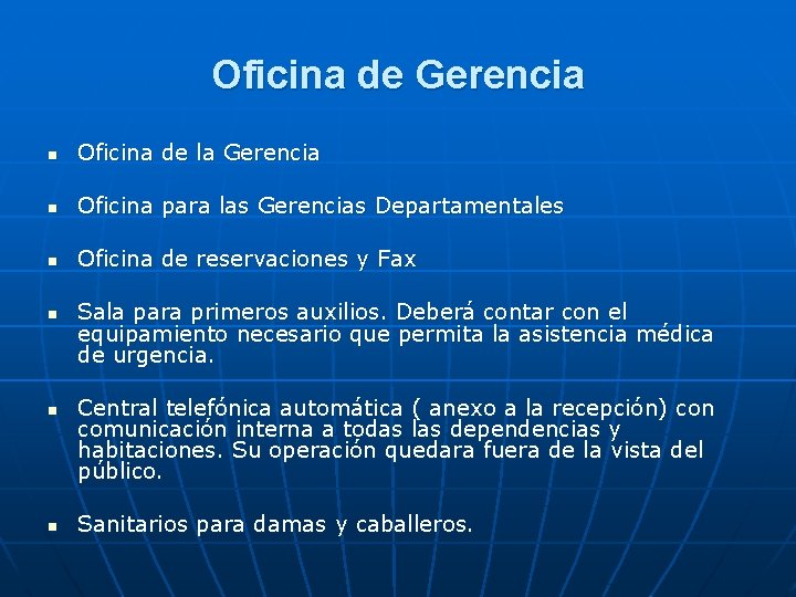 Oficina de Gerencia n Oficina de la Gerencia n Oficina para las Gerencias Departamentales