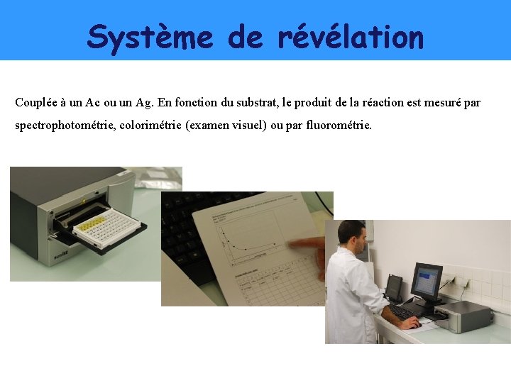 Système de révélation Couplée à un Ac ou un Ag. En fonction du substrat,