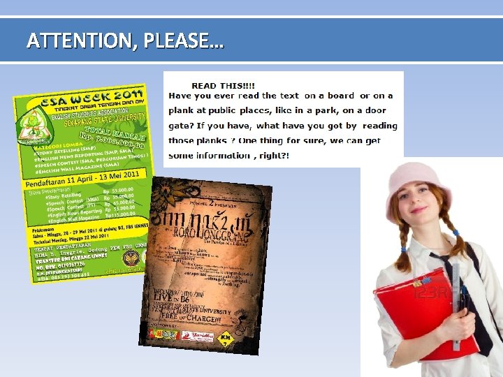 ATTENTION, PLEASE… ATTENTION, PLEASE…