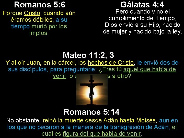 Romanos 5: 6 Porque Cristo, cuando aún éramos débiles, a su tiempo murió por