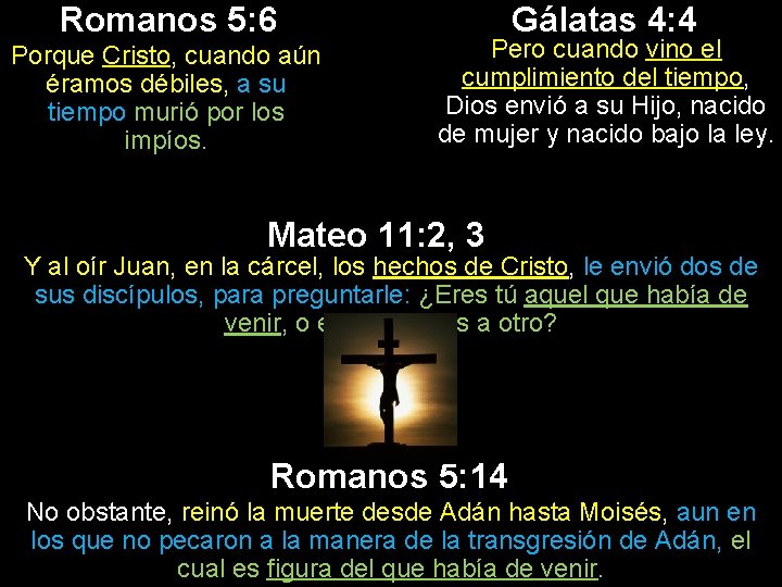 Romanos 5: 6 Porque Cristo, cuando aún éramos débiles, a su tiempo murió por
