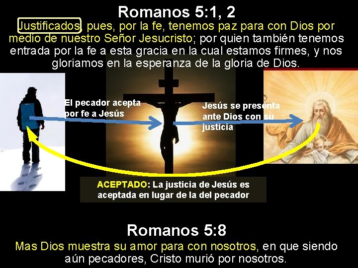 Romanos 5: 1, 2 Justificados, pues, por la fe, tenemos paz para con Dios