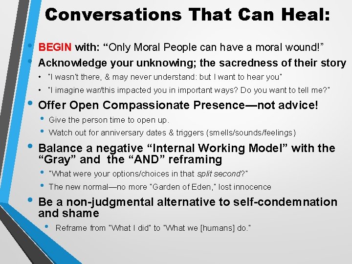 Partnering For Moral Injury Interventions Across The Wide