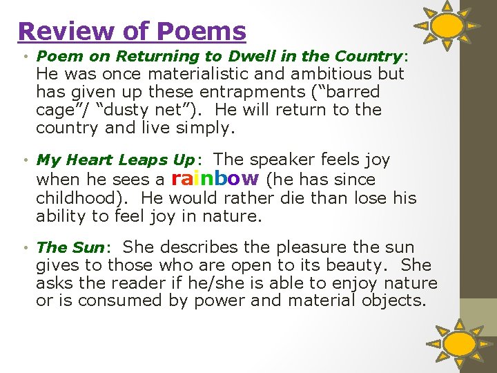 Review of Poems • Poem on Returning to Dwell in the Country: He was