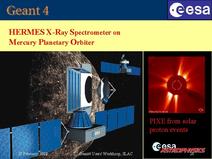 HERMES X-Ray Spectrometer on Mercury Planetary Orbiter PIXE from solar proton events 20 February HERMES X-Ray Spectrometer on Mercury Planetary Orbiter PIXE from solar proton events 20 February
