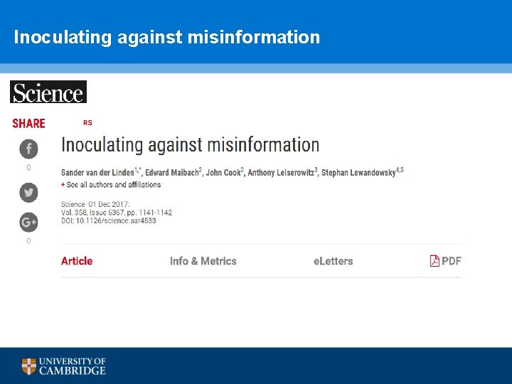 Inoculating against misinformation 