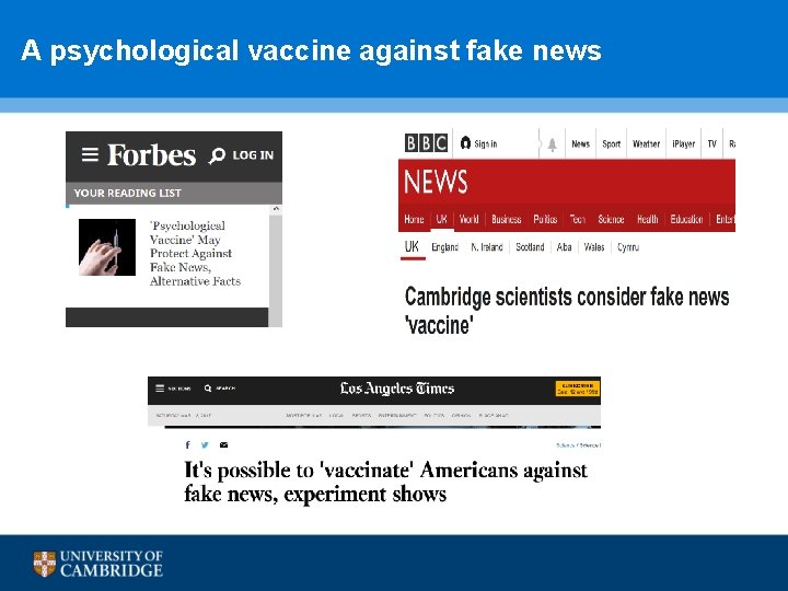 A psychological vaccine against fake news 