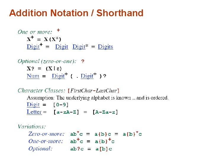 Addition Notation / Shorthand Addition Notation / Shorthand