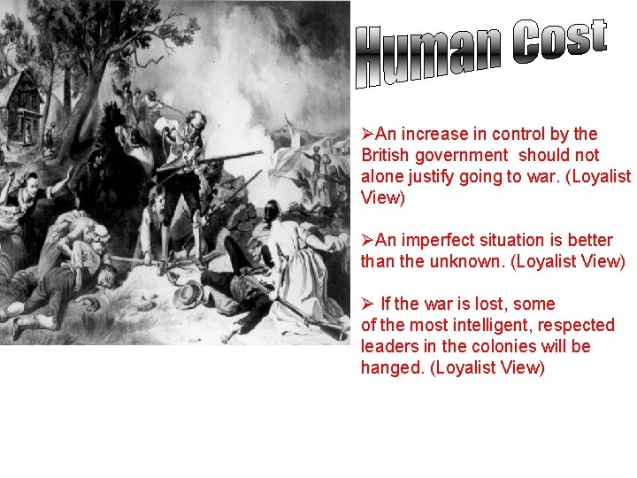 ØAn increase in control by the British government should not alone justify going to