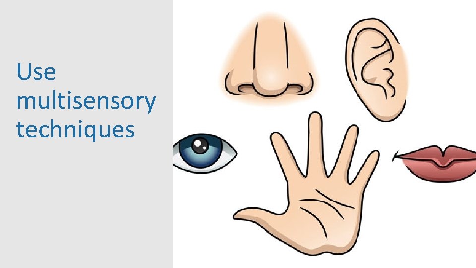 Use multisensory techniques 28 Use multisensory techniques 28