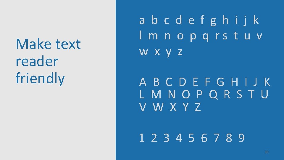 Make text reader friendly a b c d e f g h i Make text reader friendly a b c d e f g h i