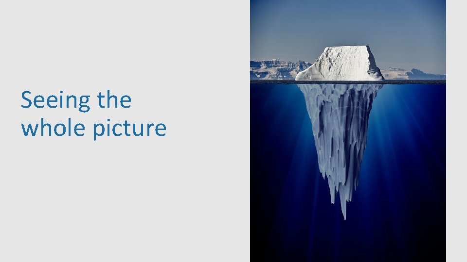 Seeing the whole picture 7 Seeing the whole picture 7