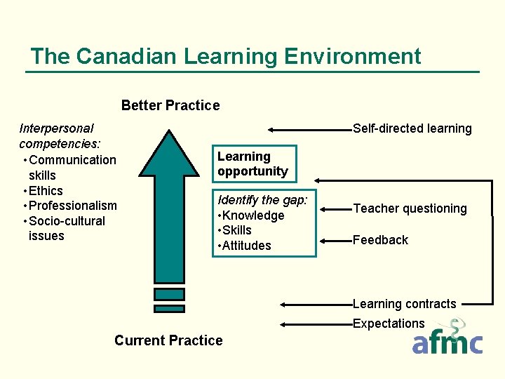The Canadian Learning Environment Better Practice Interpersonal competencies: • Communication skills • Ethics •