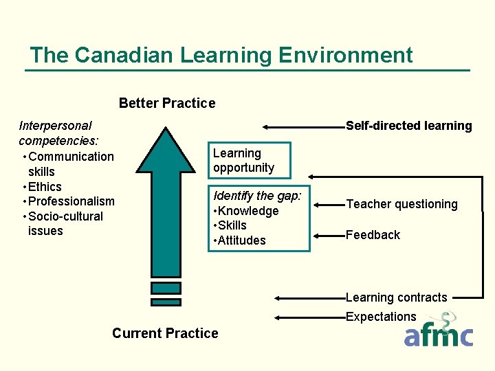 The Canadian Learning Environment Better Practice Interpersonal competencies: • Communication skills • Ethics •