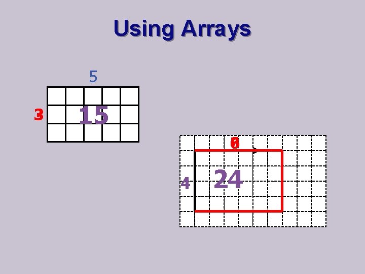 Using Arrays 5 3 ? 15 6 ? 4 24 