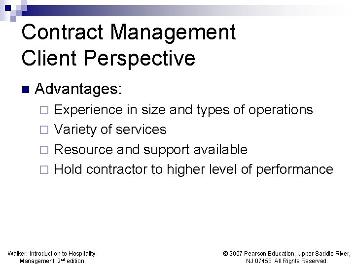 Contract Management Client Perspective n Advantages: Experience in size and types of operations ¨ Contract Management Client Perspective n Advantages: Experience in size and types of operations ¨