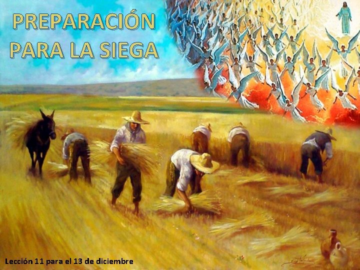 PREPARACIÓN PARA LA SIEGA Lección 11 para el 13 de diciembre 