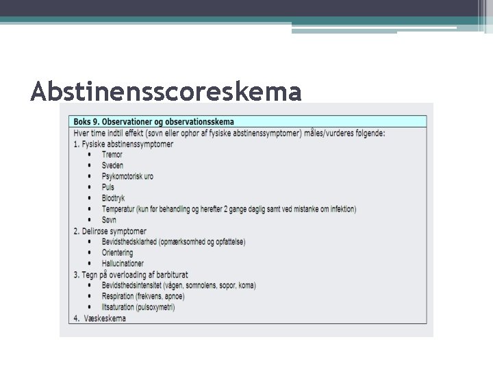 Abstinensscoreskema 