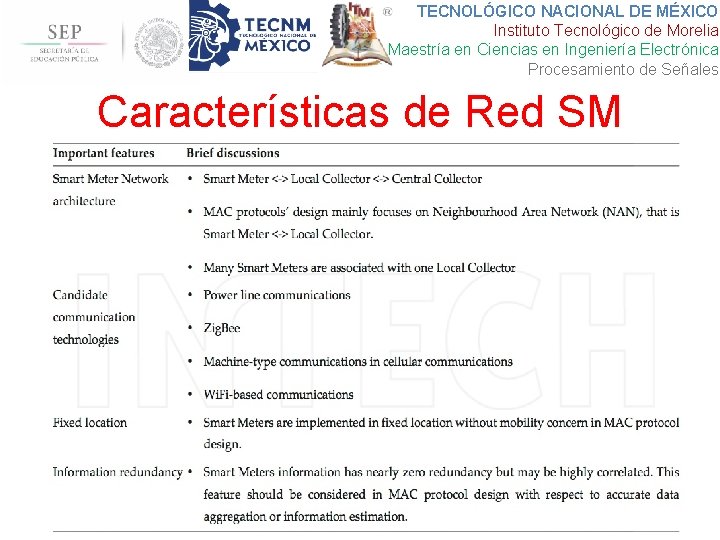 TECNOLÓGICO NACIONAL DE MÉXICO Instituto Tecnológico de Morelia Maestría en Ciencias en Ingeniería Electrónica