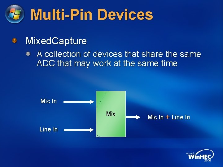 Multi-Pin Devices Mixed. Capture A collection of devices that share the same ADC that