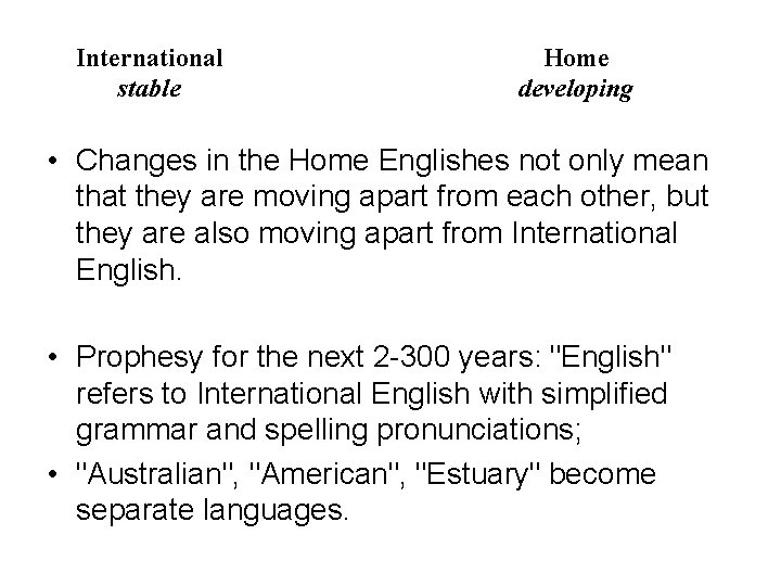 International stable Home developing • Changes in the Home Englishes not only mean that International stable Home developing • Changes in the Home Englishes not only mean that