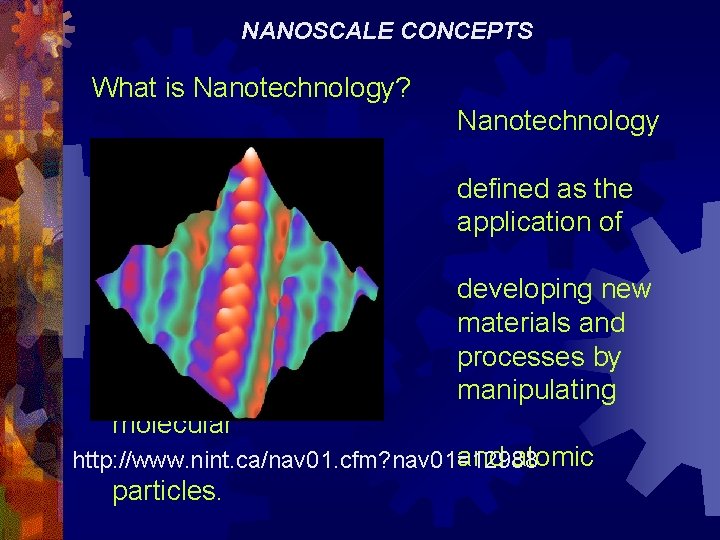 NANOSCALE CONCEPTS What is Nanotechnology? Nanotechnology is defined as the application of science to