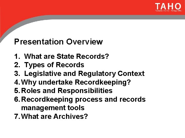 Introduction to Records Management A basic introduction for