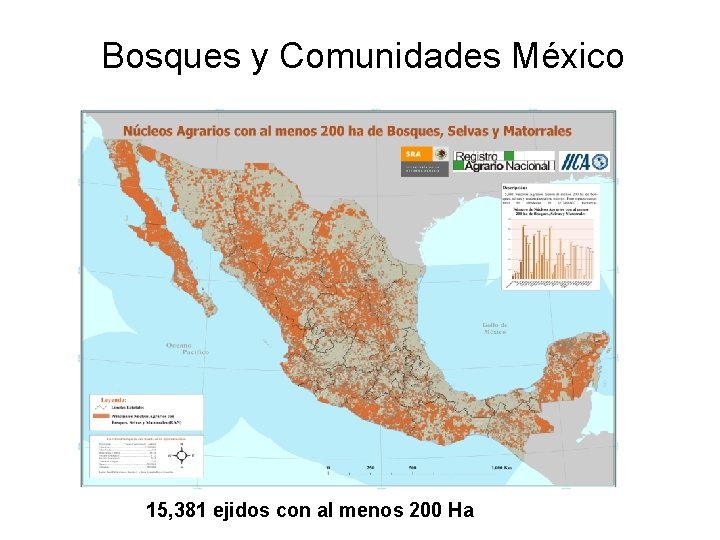 Bosques y Comunidades México 15, 381 ejidos con al menos 200 Ha 