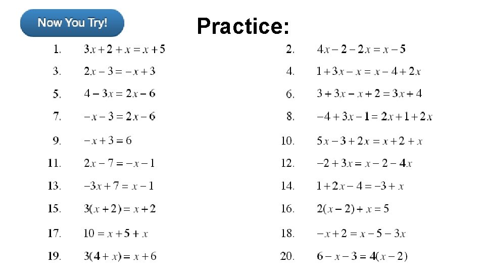 Practice: Practice: