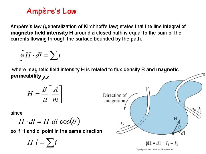 Ampère’s Law Ampère’s law (generalization of Kirchhoff's law) states that the line integral of