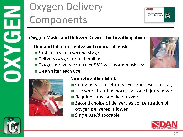 Oxygen Delivery Components Oxygen Masks and Delivery Devices for breathing divers Demand Inhalator Valve