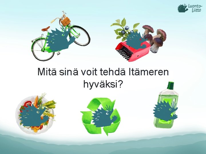 Mitä sinä voit tehdä Itämeren hyväksi? Mitä sinä voit tehdä Itämeren hyväksi?