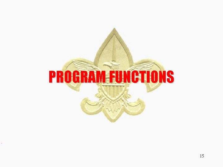 PROGRAM FUNCTIONS 15 