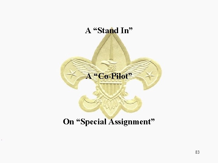 A “Stand In” A “Co-Pilot” On “Special Assignment” 83 