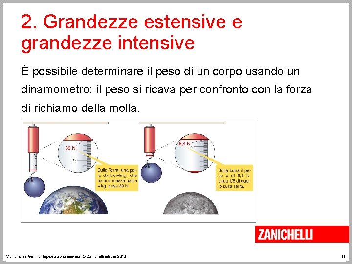2. Grandezze estensive e grandezze intensive È possibile determinare il peso di un corpo
